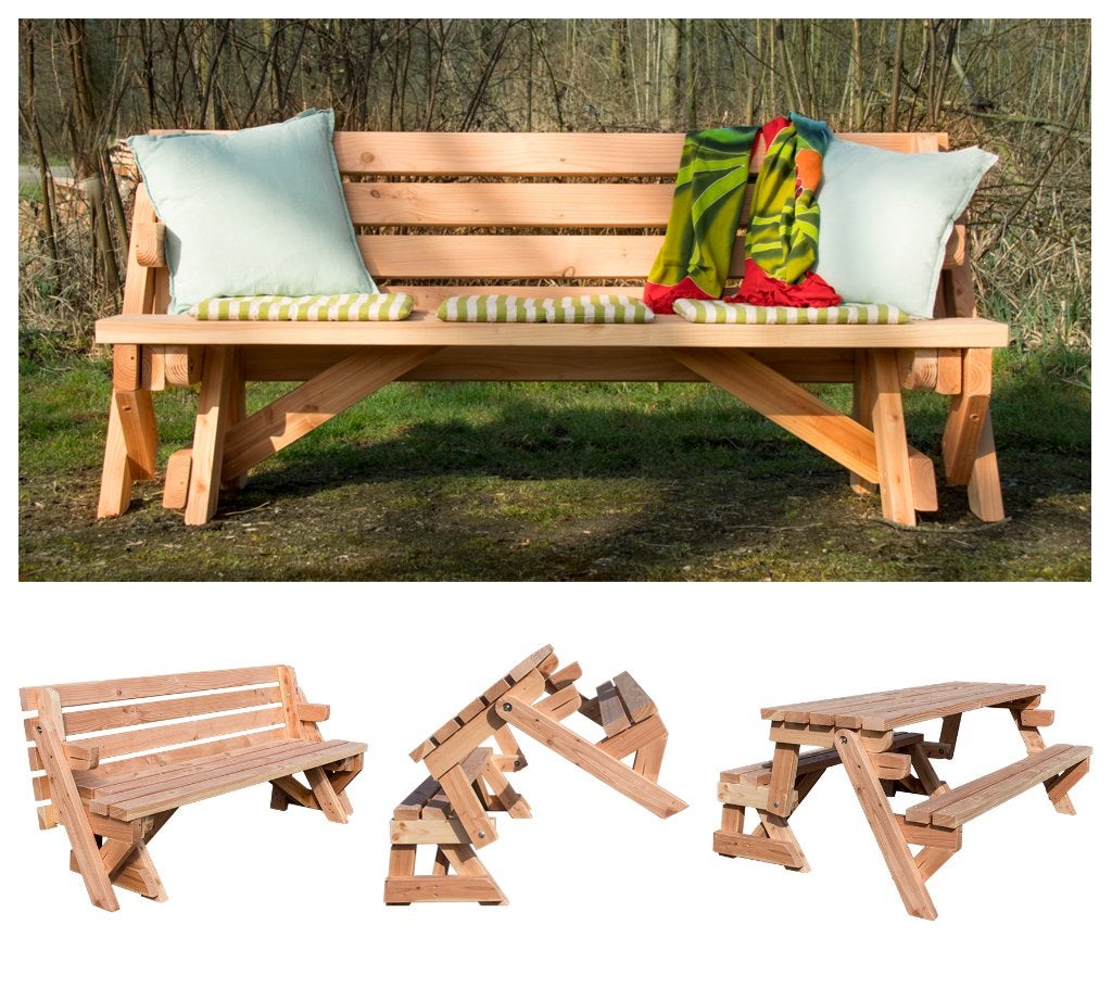 Inklapbare picknicktafel 2 in 1 in 4 maten, Nieuw, Ophalen of Verzenden, Inklapbaar, Rechthoekig