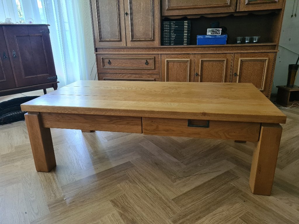 Salontafel, massief eiken, Ophalen, 100 tot 150 cm, Eikenhout, 50 tot 100 cm
