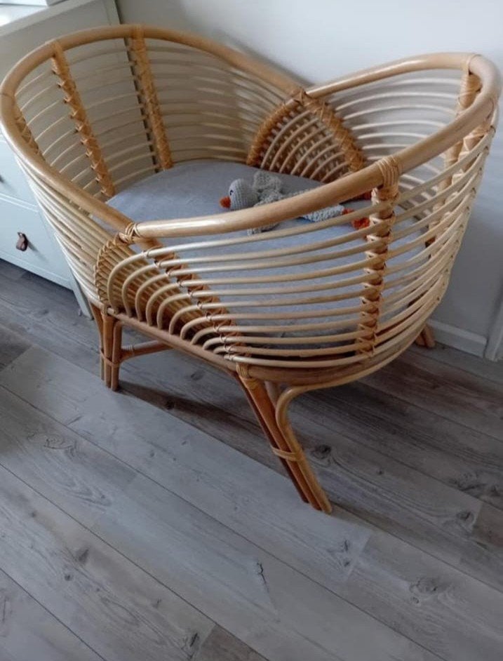 unieke handgemaakte rotan wieg, Ophalen, Gebruikt, Wieg