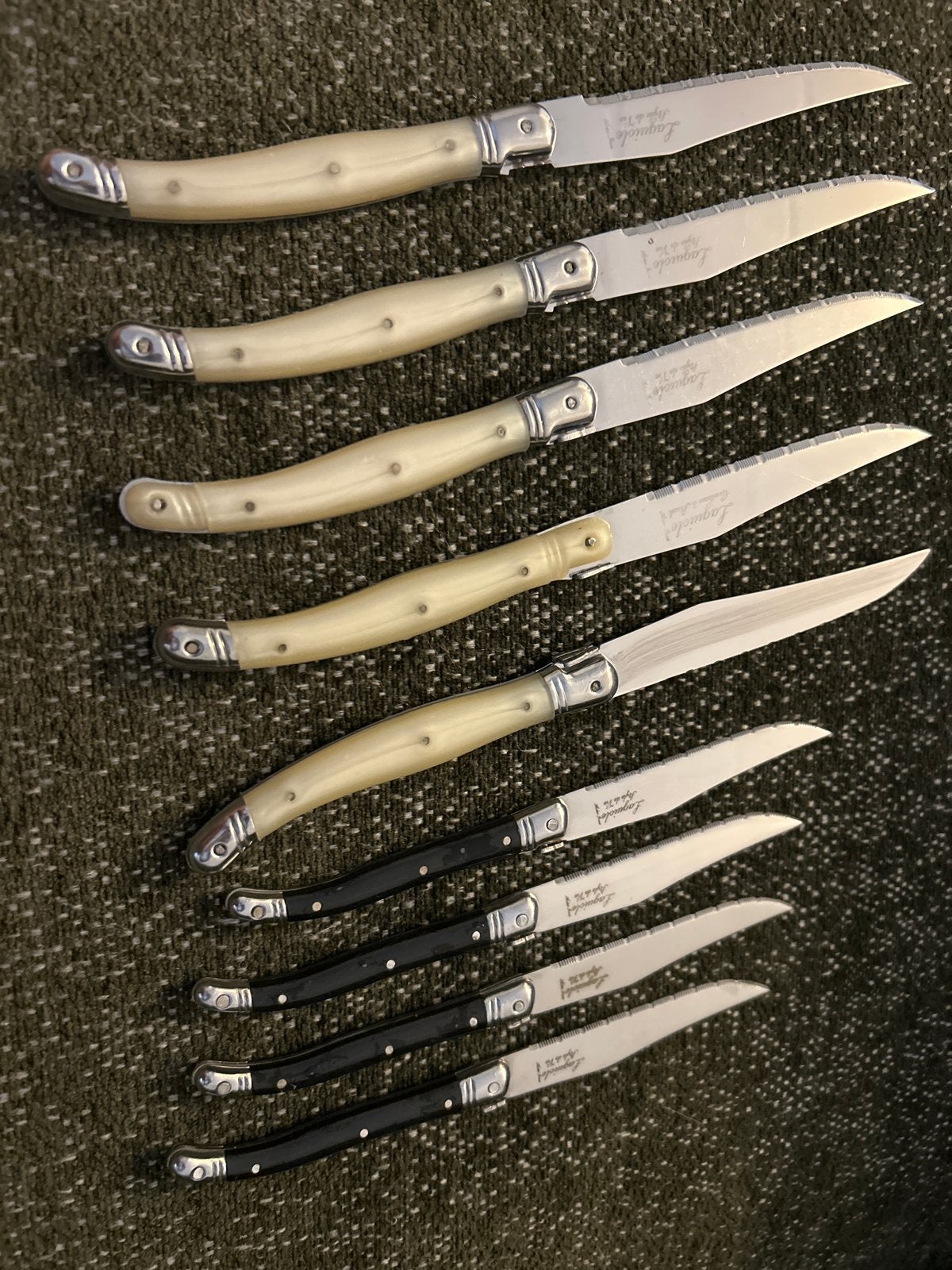 Laguiole steakmessen set - 5 ivoorkleurig, 4 zwart, Ophalen of Verzenden