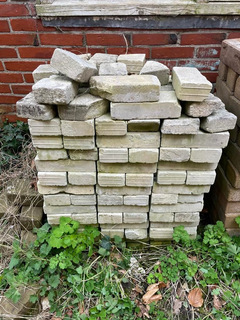 140 Kalkzandstenen 5x10x21cm, Ophalen, Gebruikt, Kalkzandstenen
