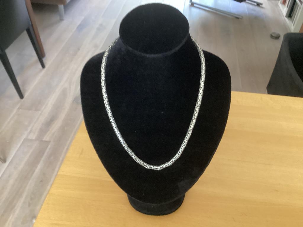 ZILVEREN RONDE KONINGS KETTING, Ophalen of Verzenden