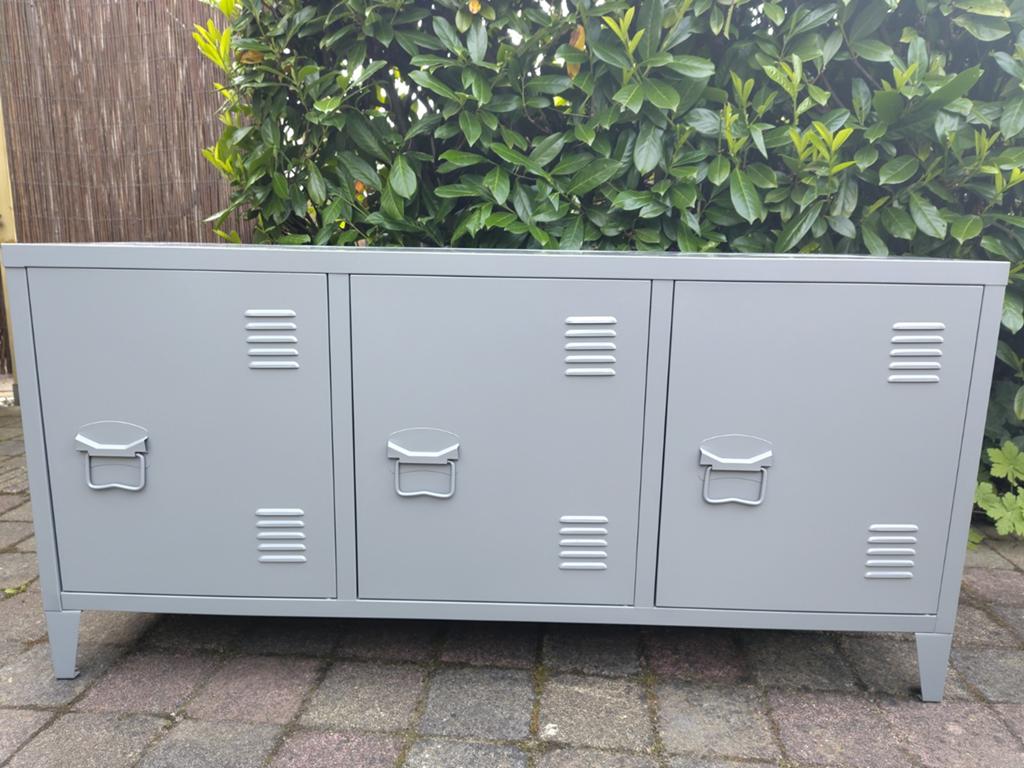 Tv meubel metaal grijs, Huis en Inrichting, Ophalen, Gebruikt, Minder dan 100 cm, Metaal