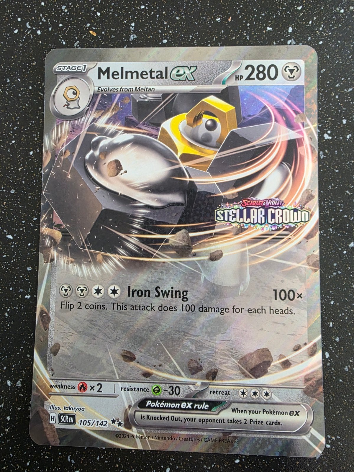 Melmetal ex SCRen 105/142 Pokémon kaart Stellar Crown, Ophalen of Verzenden