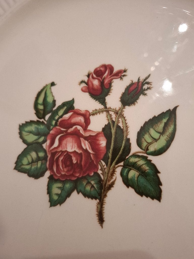 Grote wedgwood gebaksschaal moss rose, Overige materialen, Klassiek, Ophalen of Verzenden, Wedgwood