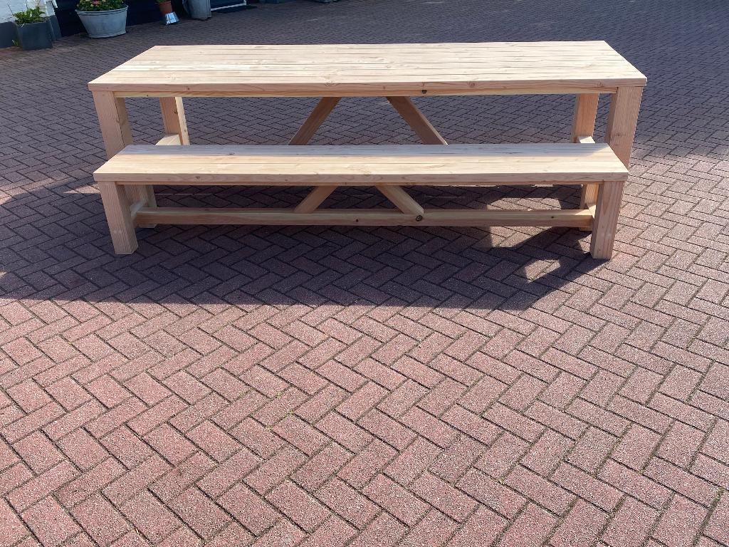 Douglas Tuintafel met bankje | Douglas kloostertafel Paul, Verzenden, Gebruikt