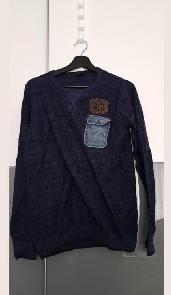 PME Legend heren trui maat M - Donkerblauw met patch, Ophalen of Verzenden, PME Legend, Gedragen, Maat 48/50 (M)