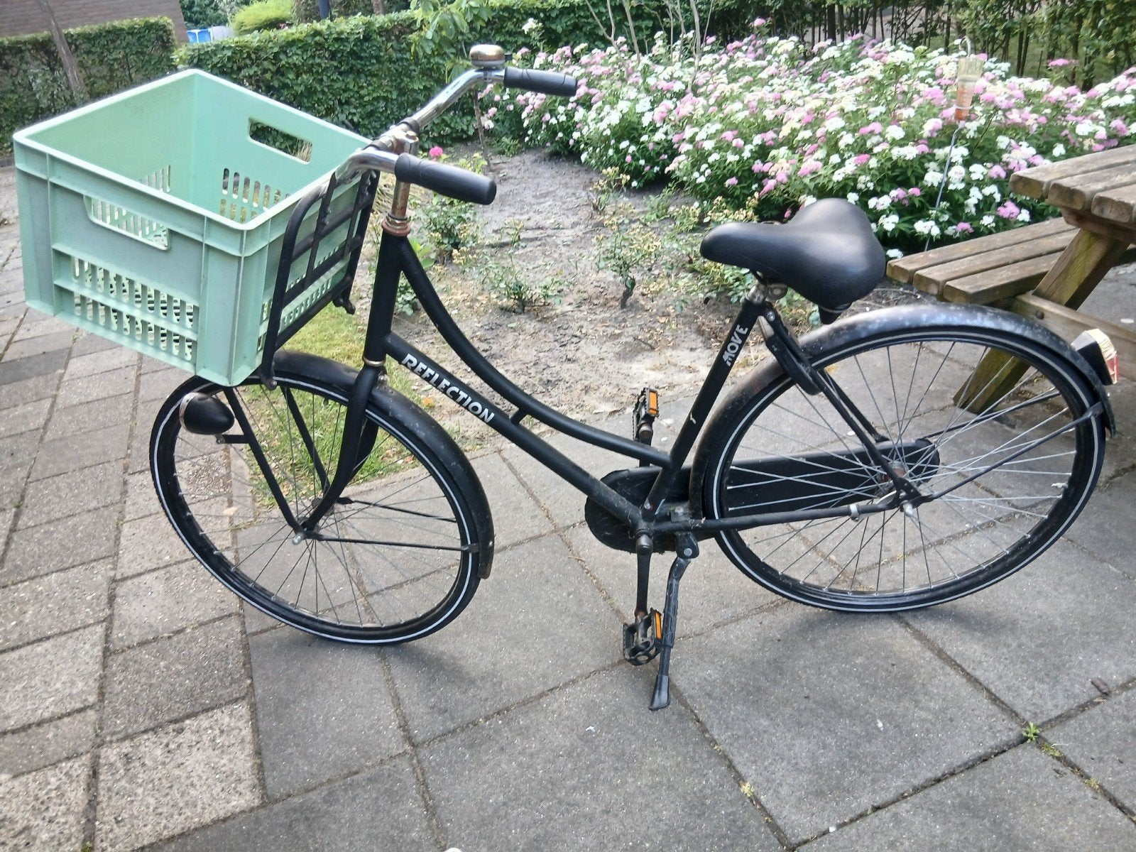Reflection fiets met groen krat te koop., Ophalen
