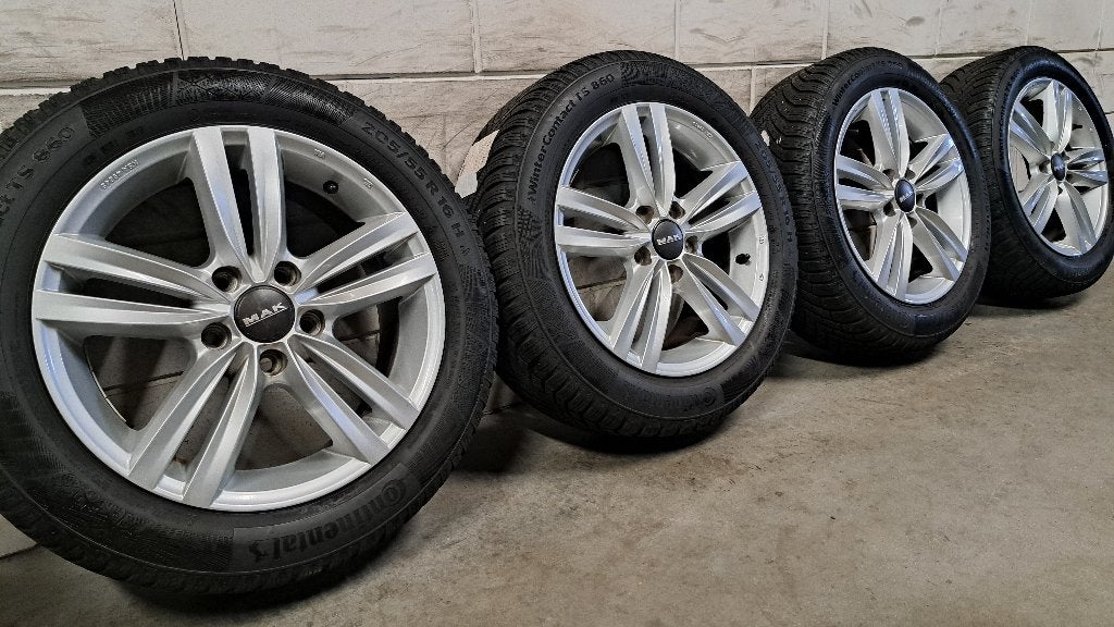Lichtmetalen velgen Octavia Caddy Leon Golf Touran 205/55/16, Gebruikt, 16 inch, Banden en Velgen, Personenwagen