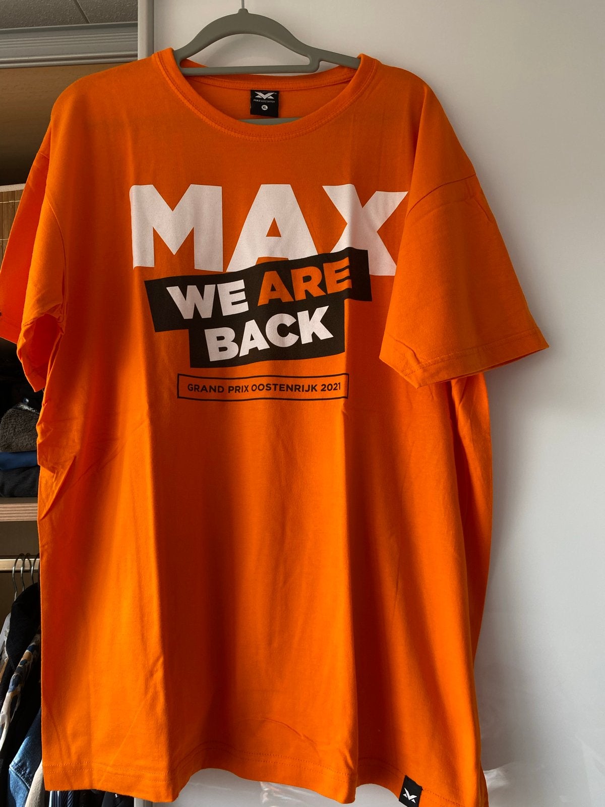 Max Verstappen T-shirt "We Are Back" GP Oostenrijk 2021, Ophalen of Verzenden, Zo goed als nieuw, Maat 56/58 (XL), Oranje