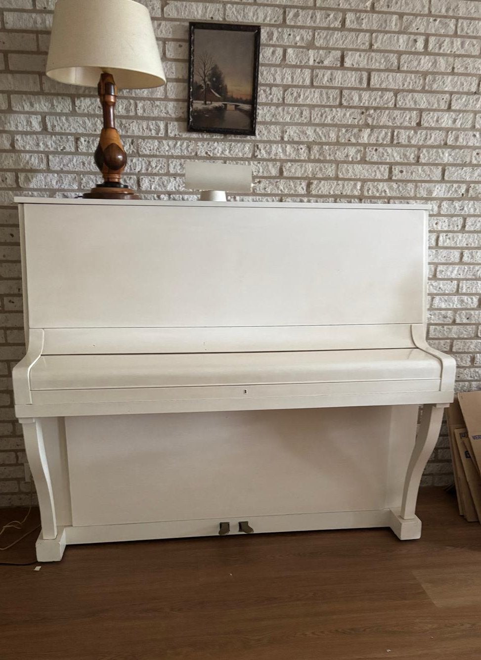 Wit gelakte piano B. Adams, Ophalen, Gebruikt, Wit