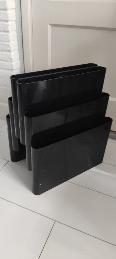 Vintage lectuurbak zwart kunststof Kartell, Meerdere vakken, Gebruikt, Lectuurbak, Kunststof