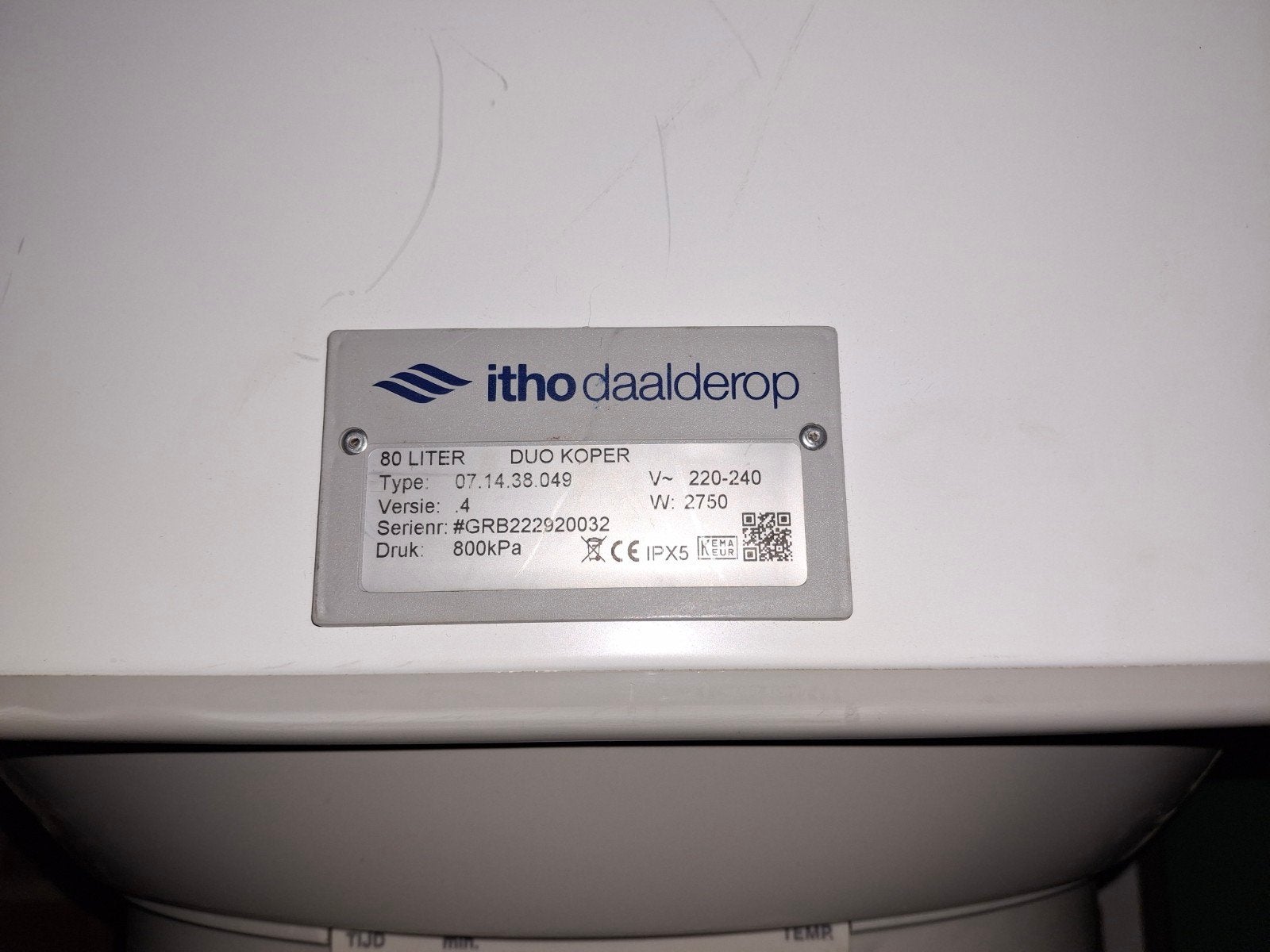 Itho Daalderop / DUO / 80L / 2023, 20 tot 100 liter, Ophalen, Boiler, 3 t/m 5 jaar oud