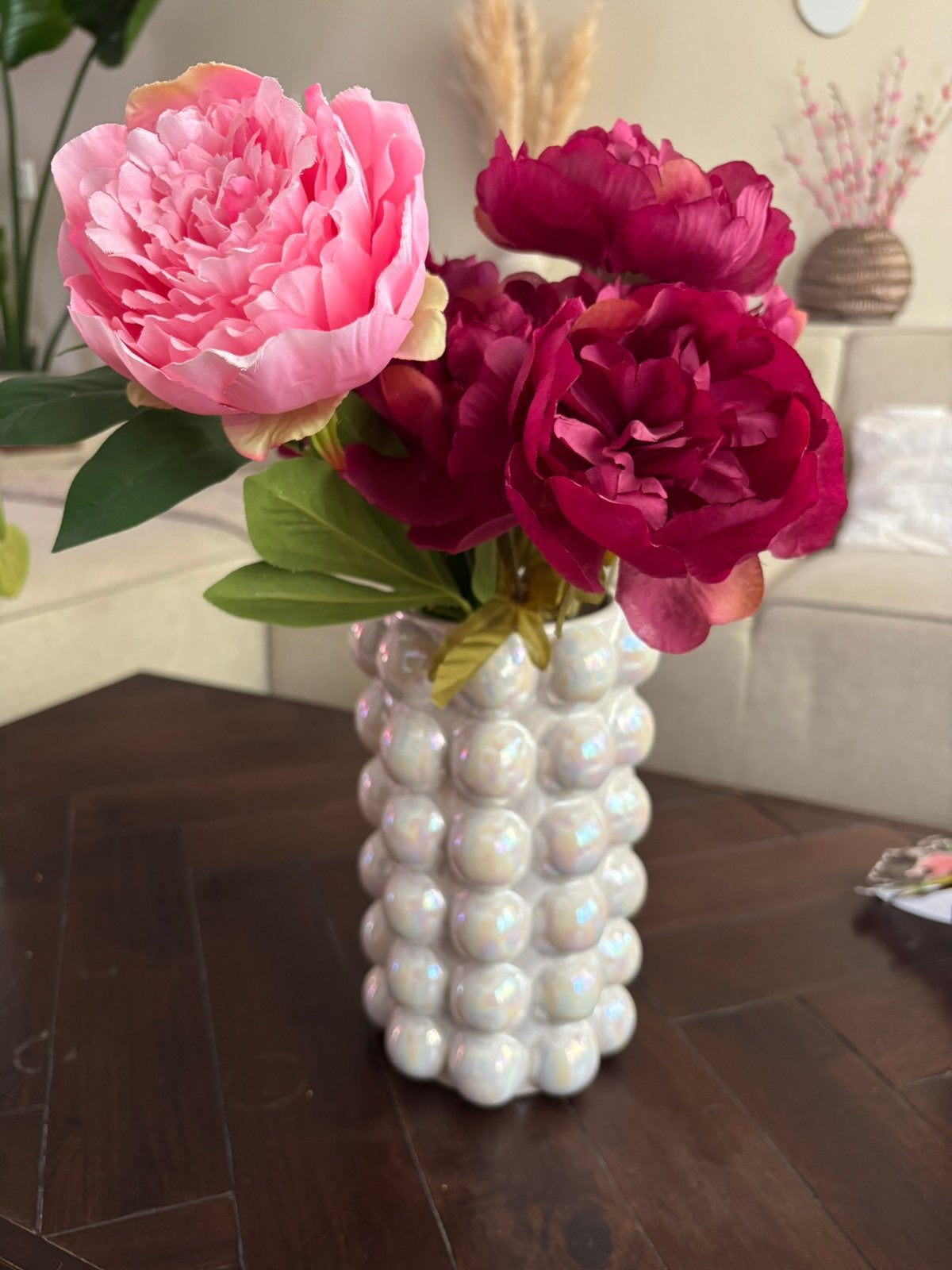 Leuke vaas incl kunstbloemen, Ophalen, Overige kleuren, Minder dan 50 cm, Glas