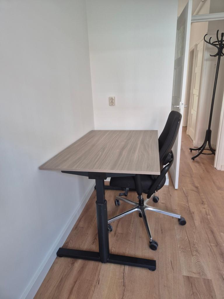 Gispen bureau 120 x 80 cm in hoogte verstelbaar, Ophalen, Gispen, Gebruikt, Hout