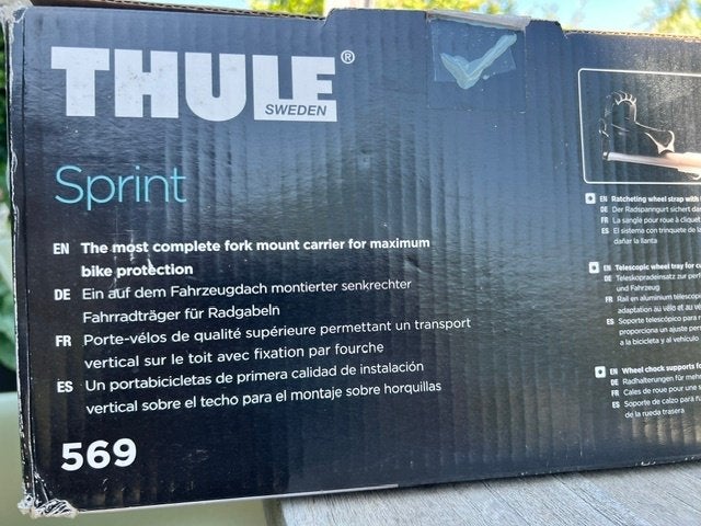 Thule Sprint 569, Auto diversen, Fietsendragers, Ophalen, Dakdrager, 1 fiets, Brede banden