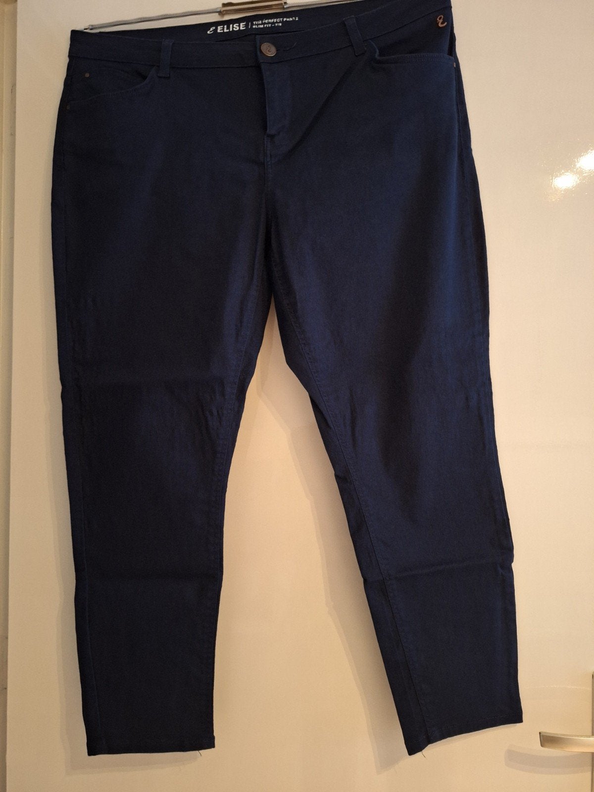 Miss Etam Elise 7/8e broek slim fit donkerblauw maat 44, Blauw, Maat 42/44 (L), Ophalen of Verzenden, Zo goed als nieuw