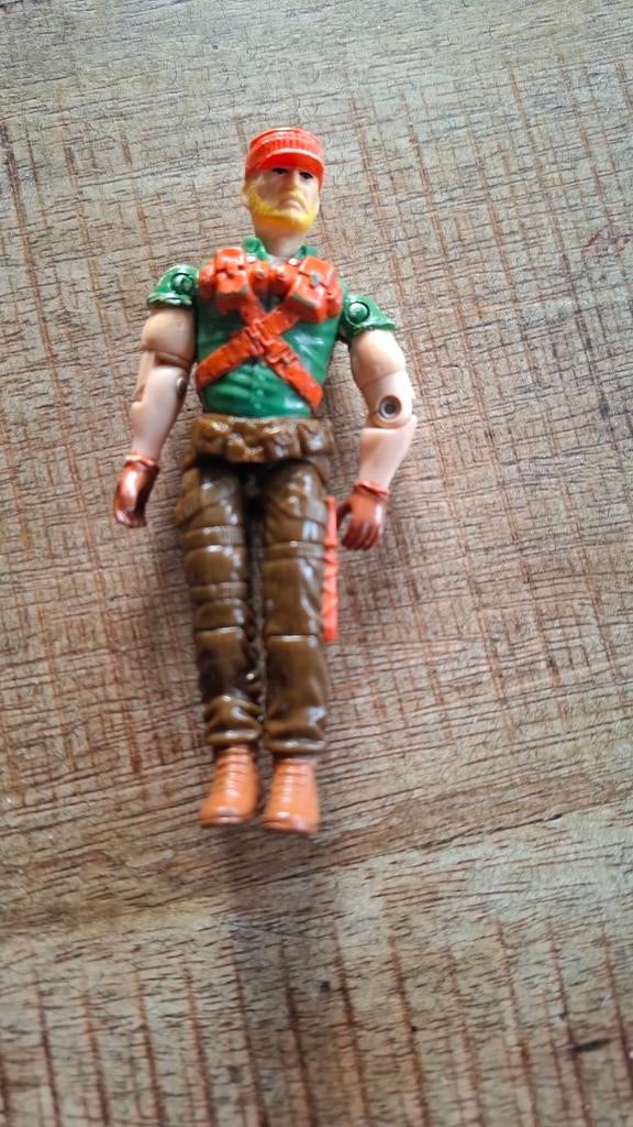 Vintage actiefiguur - Soldaat met oranje accenten, Verzamelen, Ophalen of Verzenden, Gebruikt