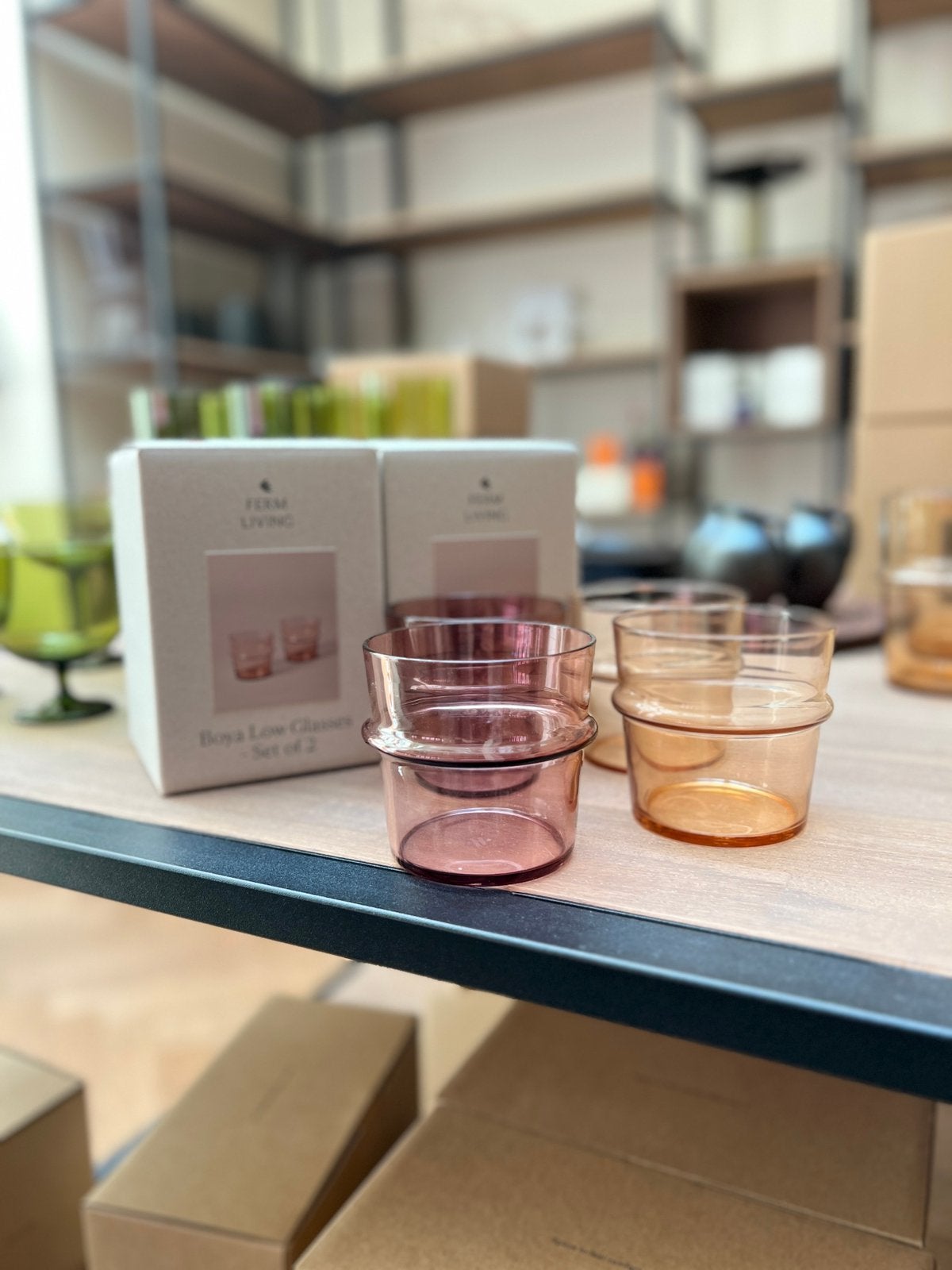 Ferm Living Boya Low Glasses – Set van 2, Ophalen of Verzenden, Nieuw, Rood, Overige typen