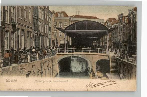 KOSMOS 5785 Utrecht Vischmarkt met botermarkt links Zie Info, Ophalen of Verzenden, Voor 1920, Gelopen, Utrecht