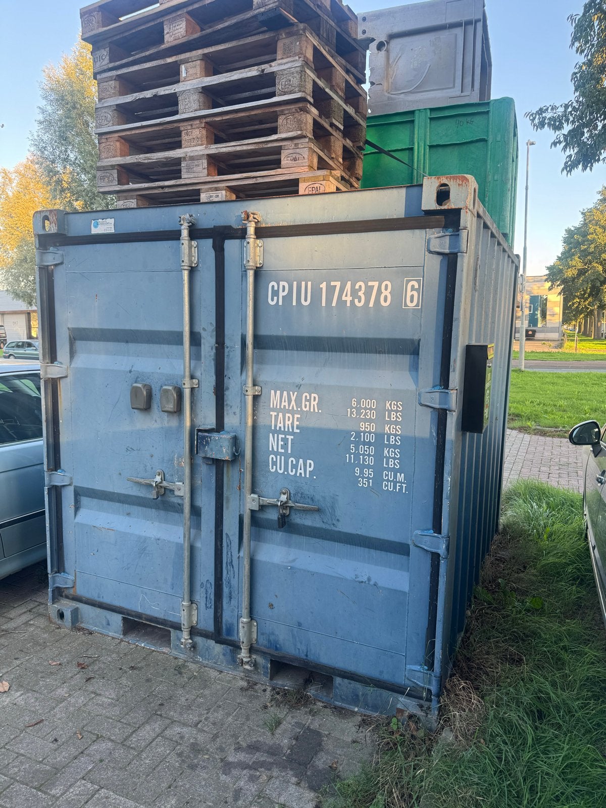 Nette container 10ft, Ophalen