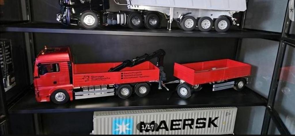 Mooie Tamiya set; man bakwagen en aanhangwagen..., Hobby en Vrije tijd, Modelbouw | Radiografisch | Auto's, Gebruikt, Schaal 1:14