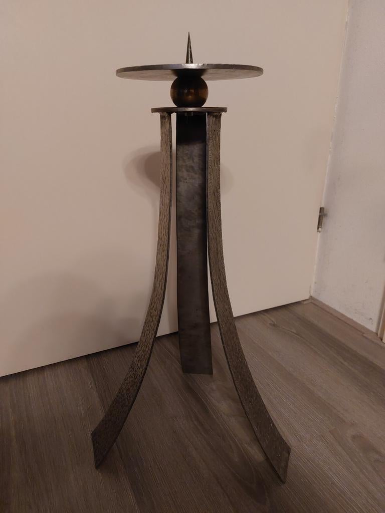 Unieke metalen kandelaar - Handgemaakt design, Ophalen of Verzenden, Overige materialen