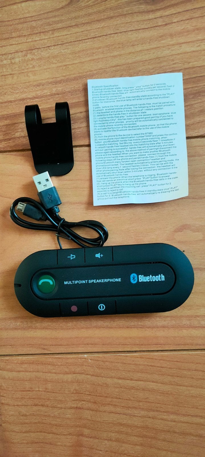 Bluetooth Multipoint Speakerphone Carkit, Opbouw, Universeel, Complete carkit, Ophalen of Verzenden