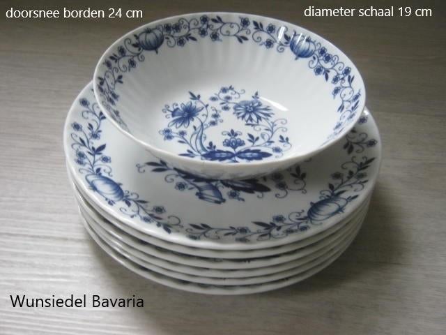 borden, dinerborden + schaal Wunsiedel Bavaria, kobalt blauw, Ophalen of Verzenden, Zo goed als nieuw, Bord(en), Overige stijlen