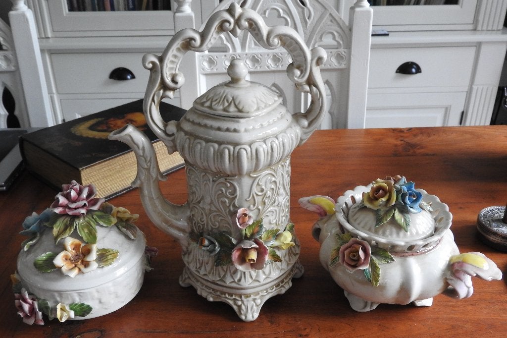 Capodimonte schalen en koffiepot, Ophalen of Verzenden