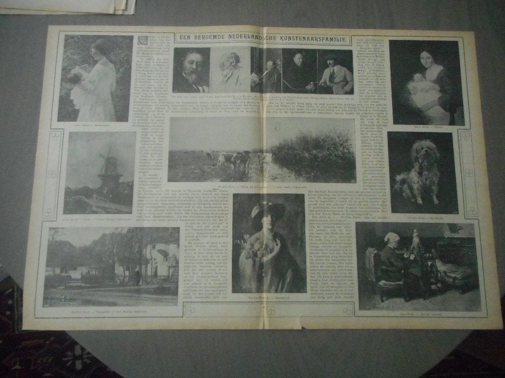 Familie Maris. Beroemde kunstenaarsfamilie. 1919., Ophalen of Verzenden, Voor 1920, Nederland, Knipsel(s)