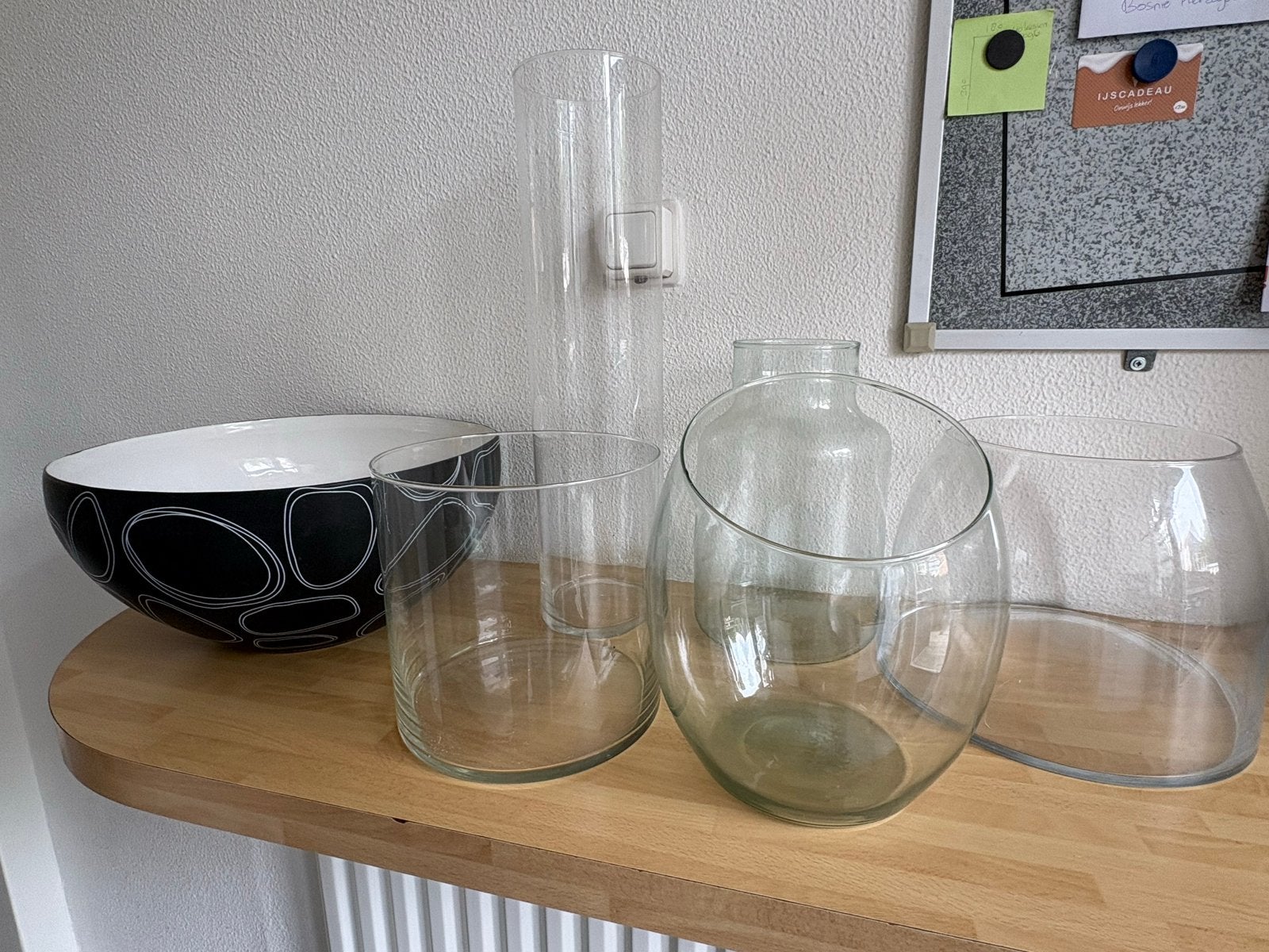 Diverse glazen vazen en schaal - Decoratie set, Huis en Inrichting, Ophalen, Gebruikt, Schaal, Glas