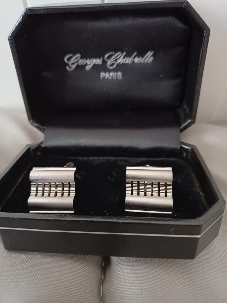 ZILVEREN -  manchetknopen George Sabrolles, Sieraden, Tassen en Uiterlijk, Manchetknopen, Ophalen of Verzenden, Nieuw