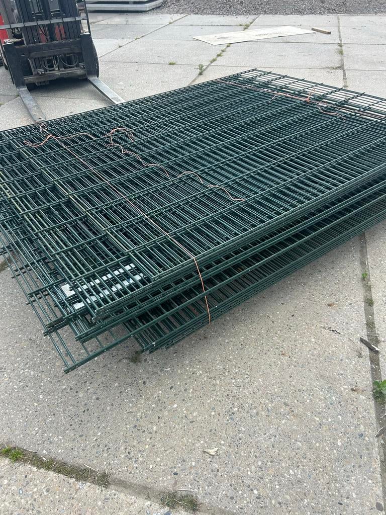Dubbelstaafmat hekwerk groen compleet – 177 meter, Ophalen, Zo goed als nieuw, IJzer, Dubbelstaafmat hekwerk