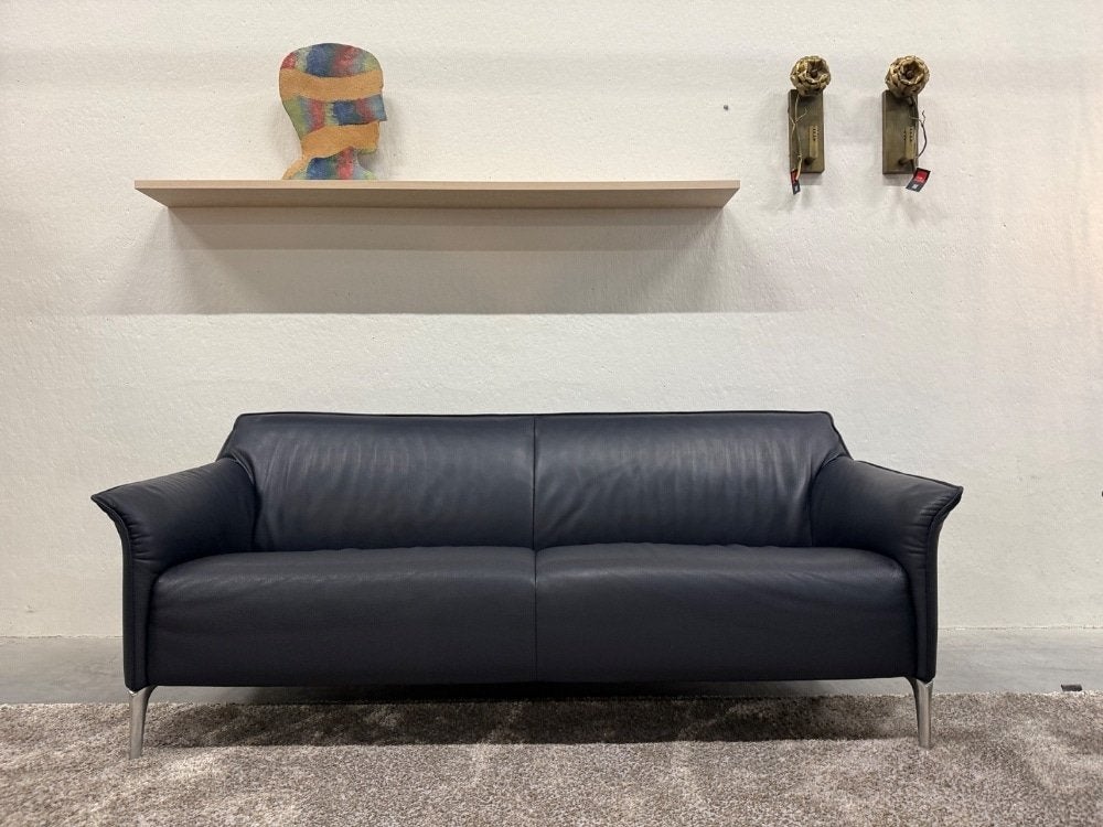 Leolux Mayon 3 Zits Bank Blauw leer Design 198, Info@leolux.nl, 150 tot 200 cm, Driepersoons, Ophalen of Verzenden