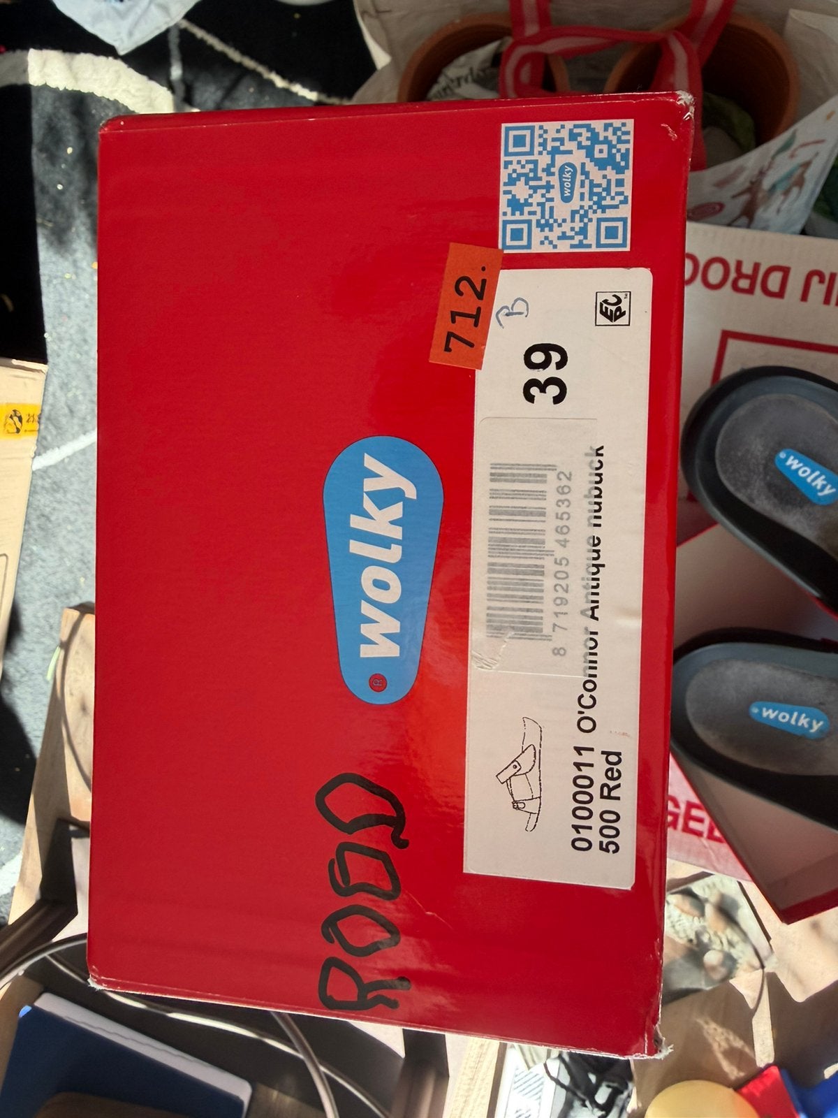 Wolky rood slippers maat 39, Kleding | Dames, Ophalen of Verzenden, Zo goed als nieuw, Rood