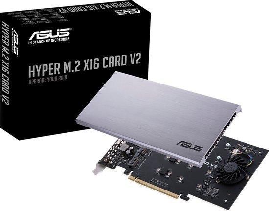 Asus HYPER M.2 X16 CARD V2 - Uitbreidingskaart, Computers en Software, Harde schijven, Ophalen of Verzenden, Nieuw, Desktop
