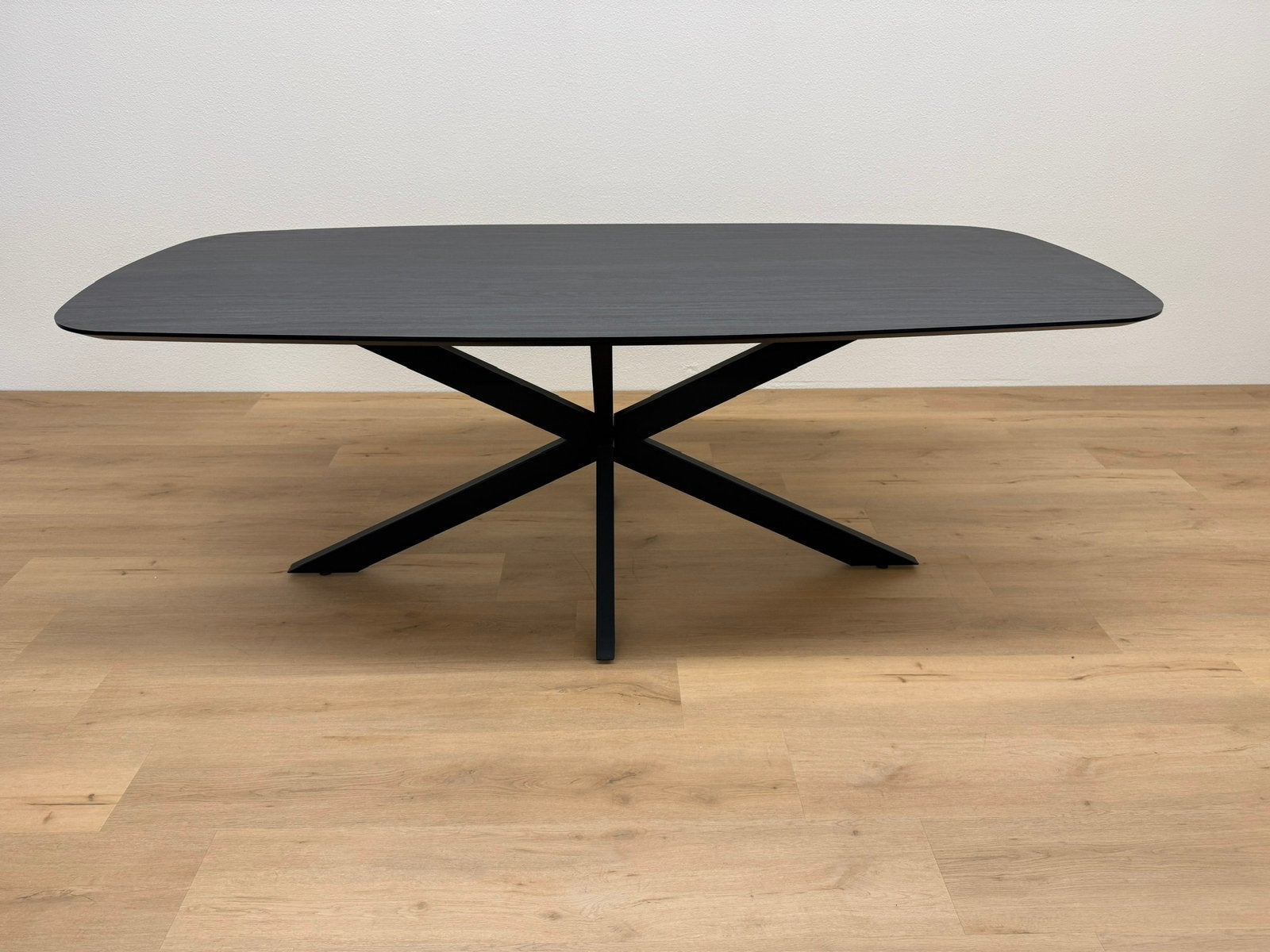 Deens ovale eettafel 220x100 - Eiken HPL - Direct Leverbaar, Huis en Inrichting, 100 tot 150 cm, 200 cm of meer, Ophalen of Verzenden