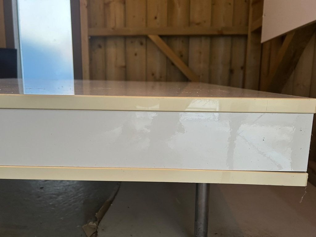 Salontafel hoogglans wit met opbergruimte, Huis en Inrichting, Ophalen, Gebruikt, 50 tot 100 cm, Vierkant