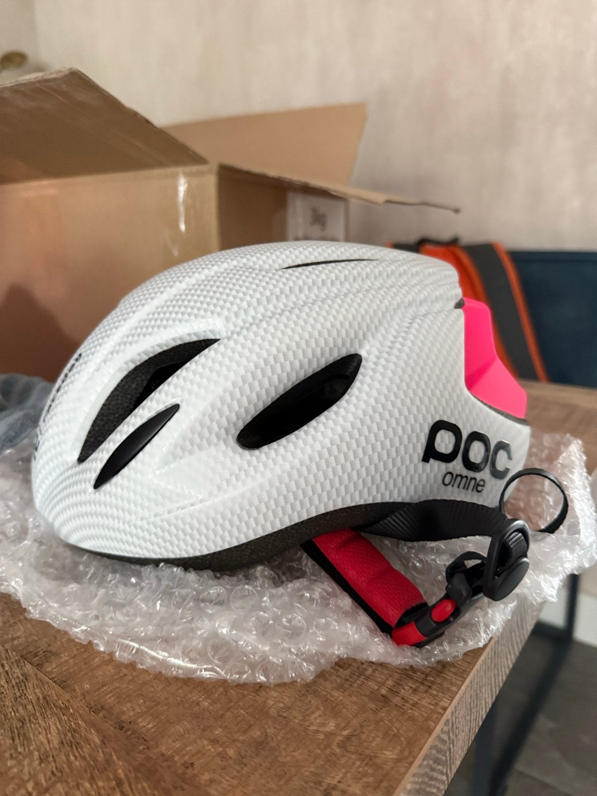 POC Omne Air SPIN Fietshelm - Wit/Roze maat m, Ophalen of Verzenden, Nieuw, Overige maten, Heer of Dame