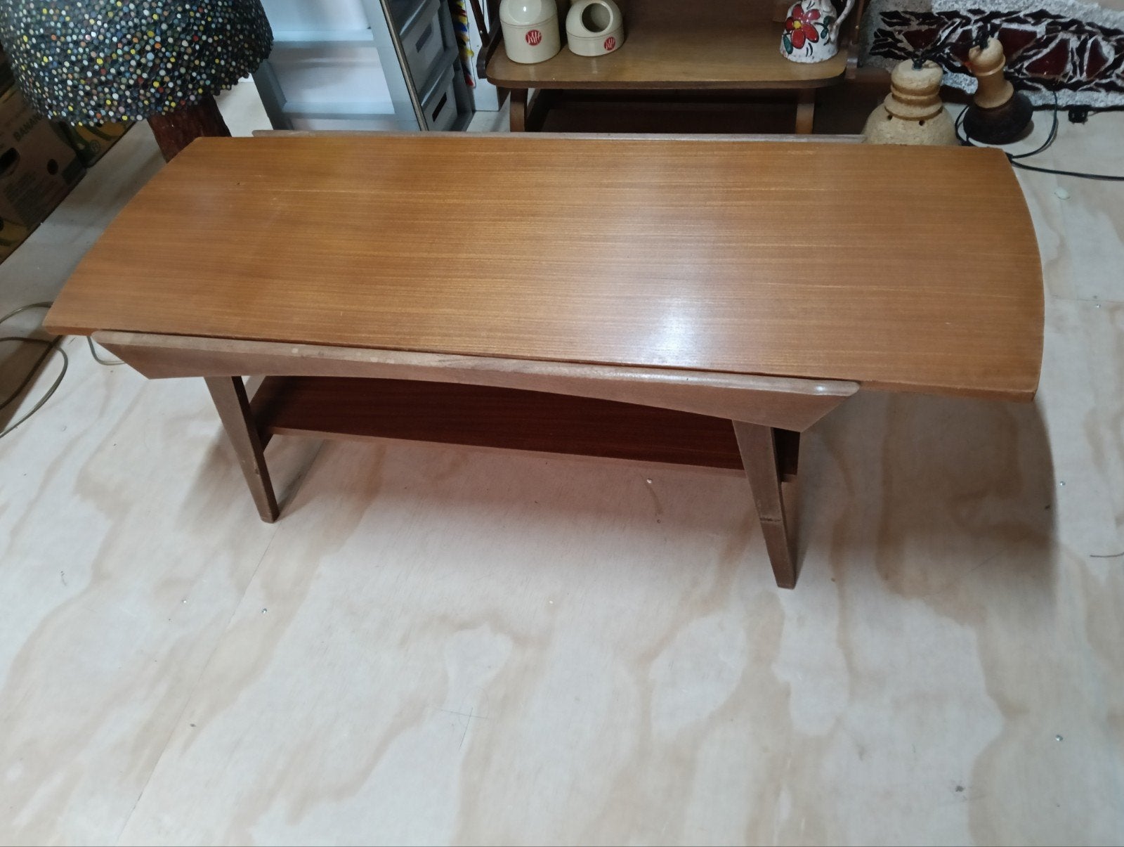 Vintage Salontafel met omkeerbaar Blad, Ophalen