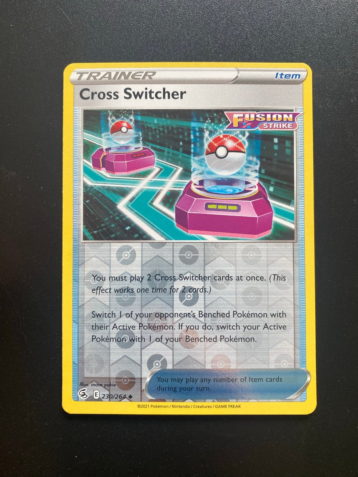 Cross Switcher 230/264 Reverse Holo Pokémon Fusion Strike, Ophalen of Verzenden, Zo goed als nieuw, Losse kaart, Foil
