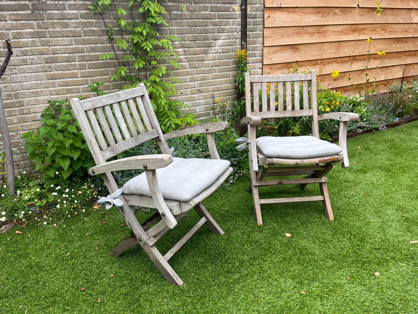 Tuinstoelen engelse stijl | 2 stuks | Teak Hardhout, Ophalen, Gebruikt, Teakhout, Inklapbaar