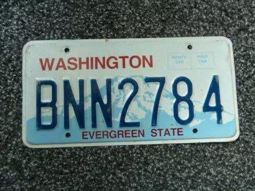 Kentekenplaat licenseplate Washington Evergreen State USA, Verzenden, Gebruikt, Auto's