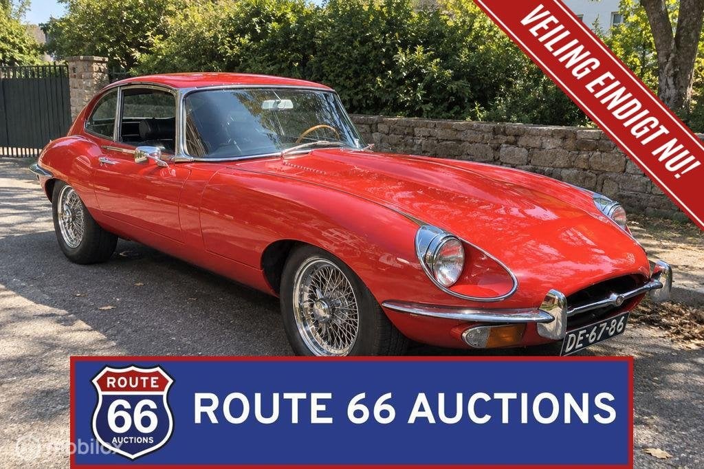 Jaguar E-Type Coupe Series 2 | 1970 | Route 66 Auctions, Auto's, Overige carrosserieën, Zwart, Bedrijf, Handgeschakeld