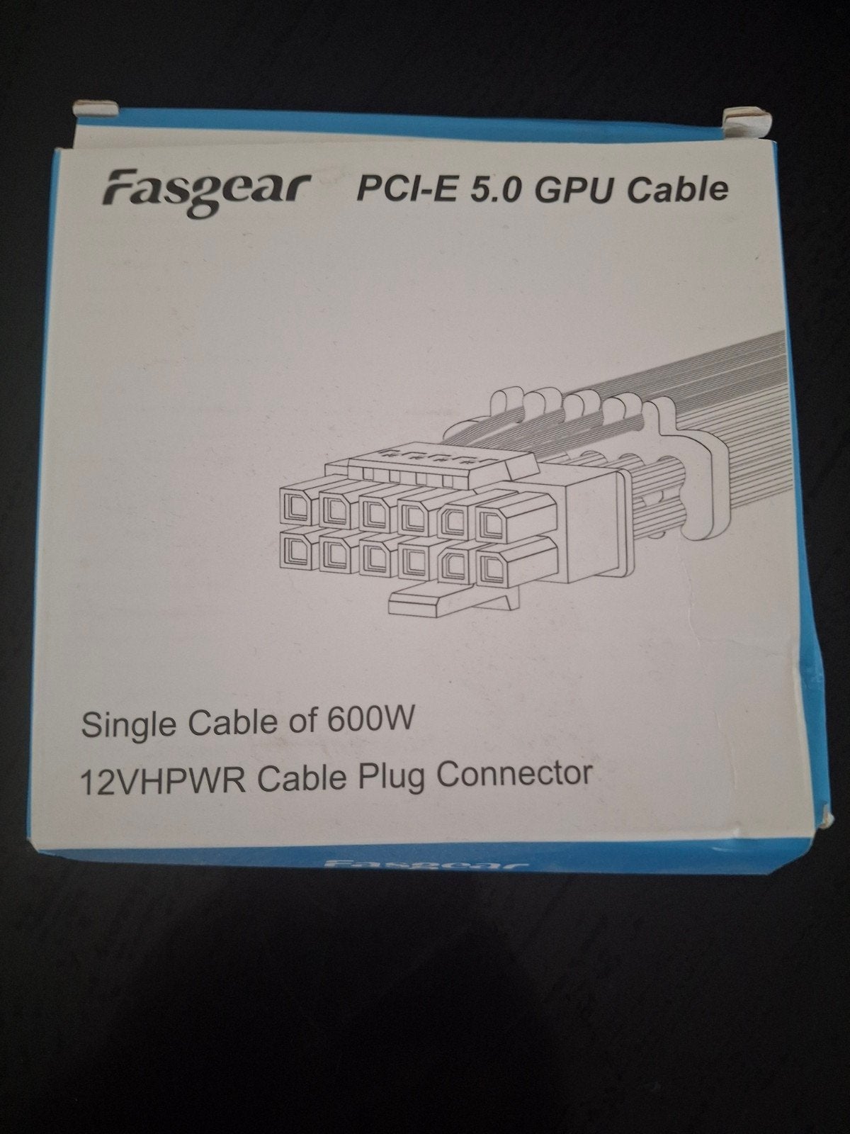 Fasgear PCI-E 5.0 GPU Kabel 12VHPWR 600W (Nieuw), Ophalen of Verzenden, Nieuw
