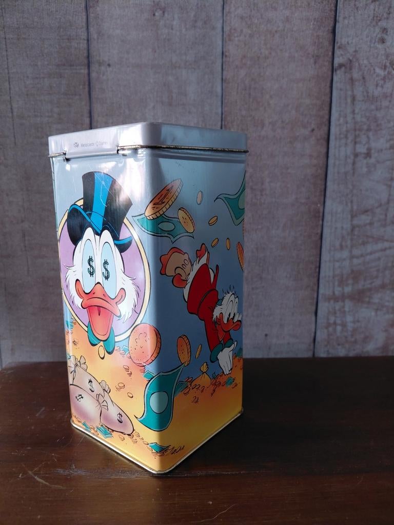 vintage metalen spaarpot van Dagobert Duck Disney., Ophalen of Verzenden, Donald Duck, Zo goed als nieuw, Overige typen