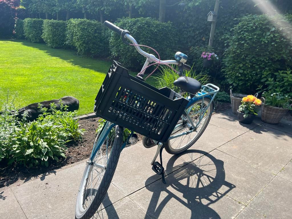 Damesfiets Batavus Diva met voordrager en krat, Ophalen, Zo goed als nieuw