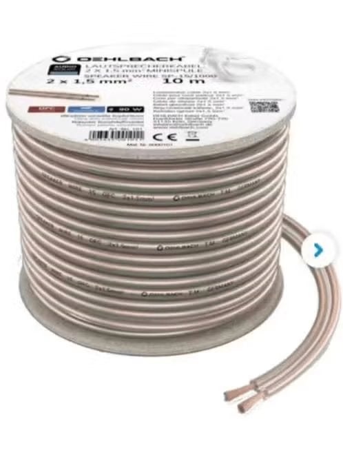 NIEUW! Oehlbach speaker wire 2 x 1,5 mmx 10 meter € 14,99, Ophalen of Verzenden, Nieuw, 5 tot 10 meter, Luidsprekerkabel