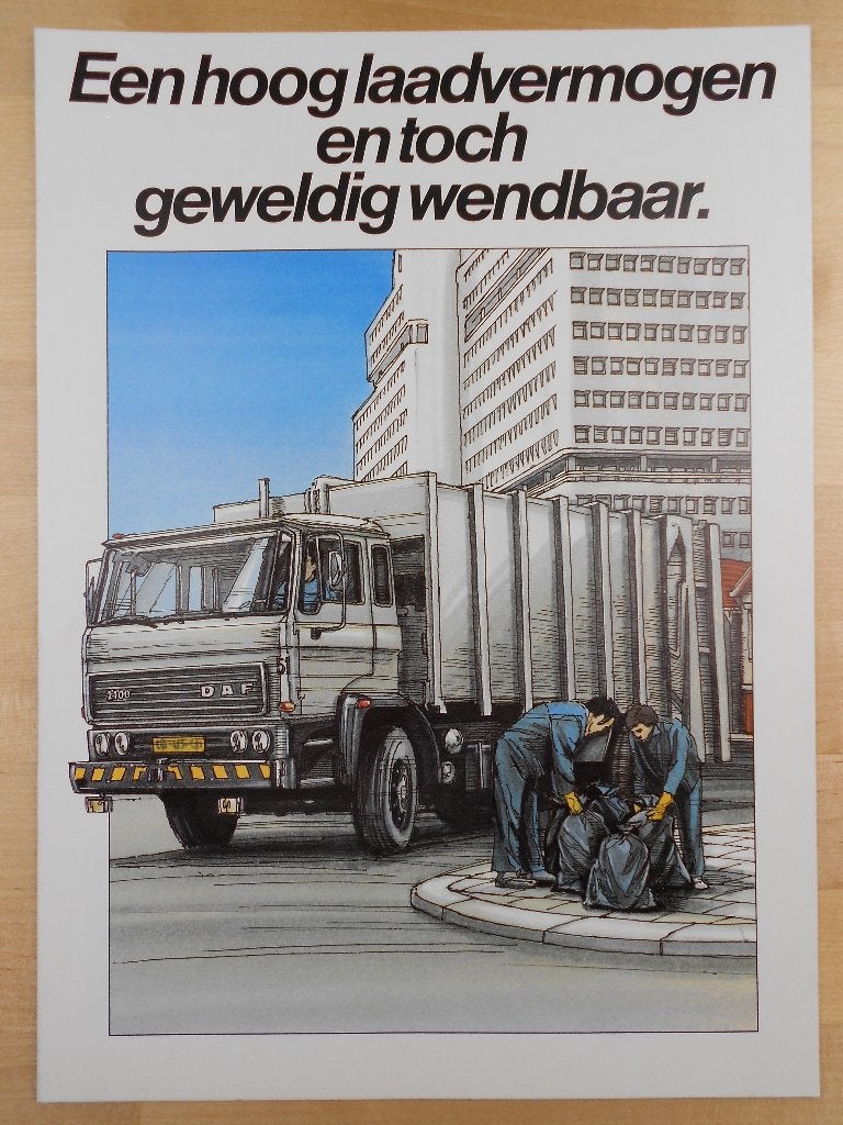 DAF Vuilniswagen Reiniging 1983 Brochure 900 2100 2300 3300, Ophalen of Verzenden, Zo goed als nieuw, Overige merken, DAF